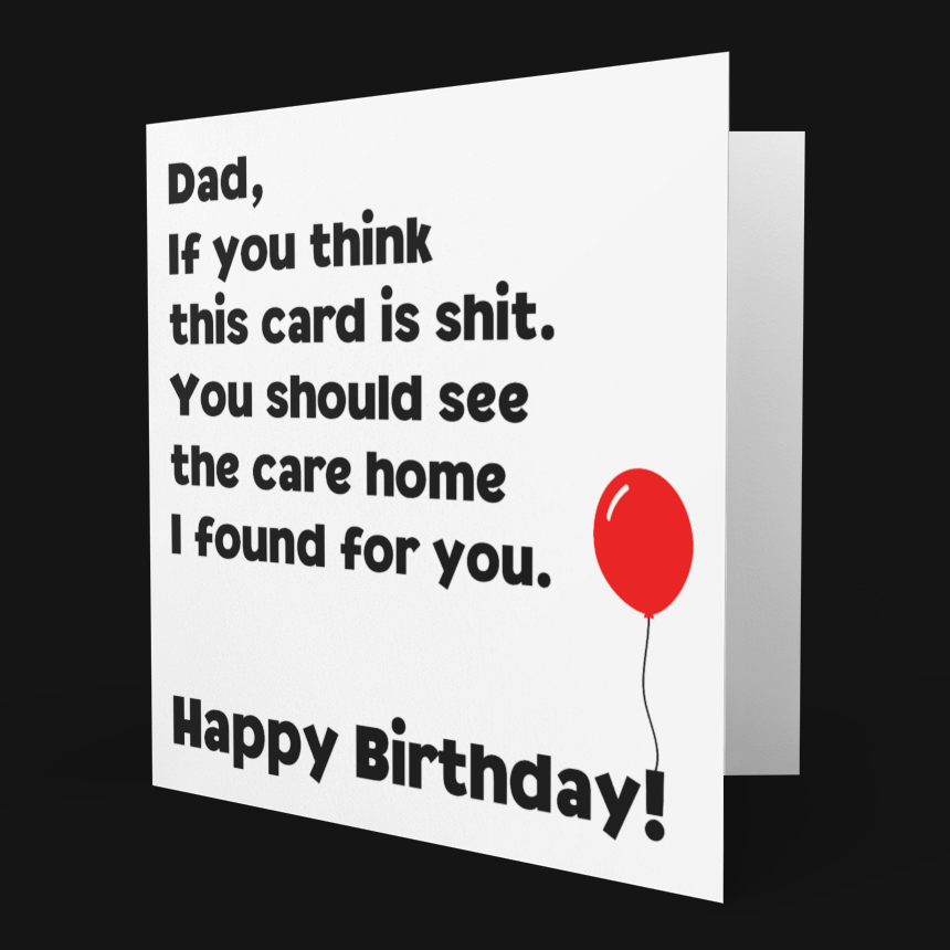 Square Care Home Dad Joke Birthday Card EXP