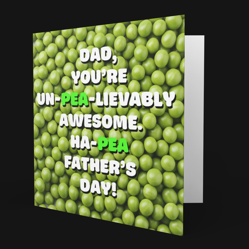 Cute Pea Pun Father’s Day Card Square