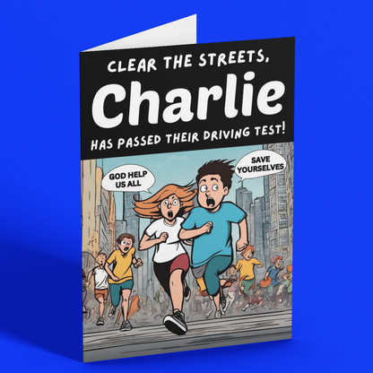 Personalised Clear The Streets Driving Test Card