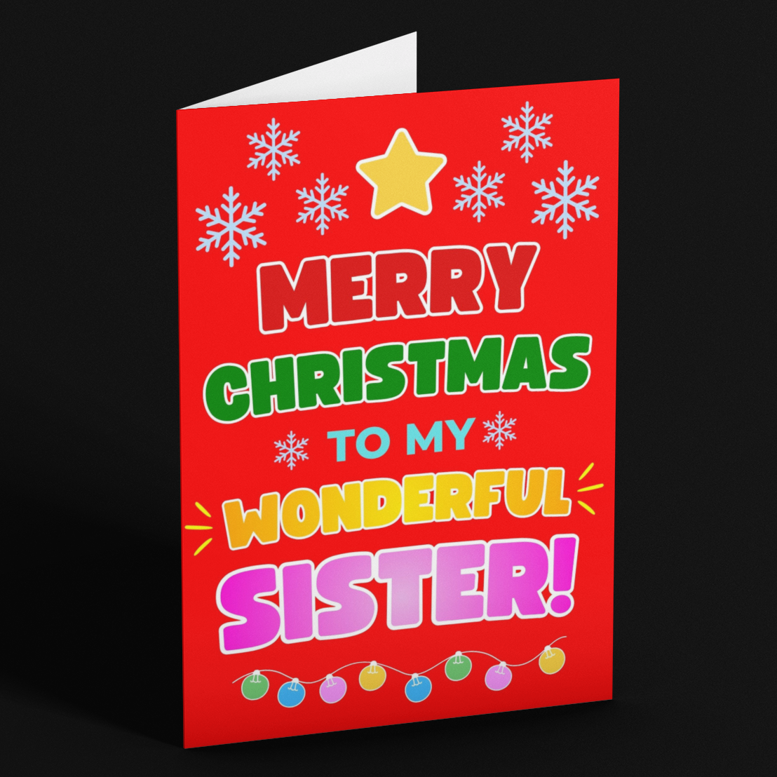 Merry Christmas to My Wonderful Sister! Christmas Card