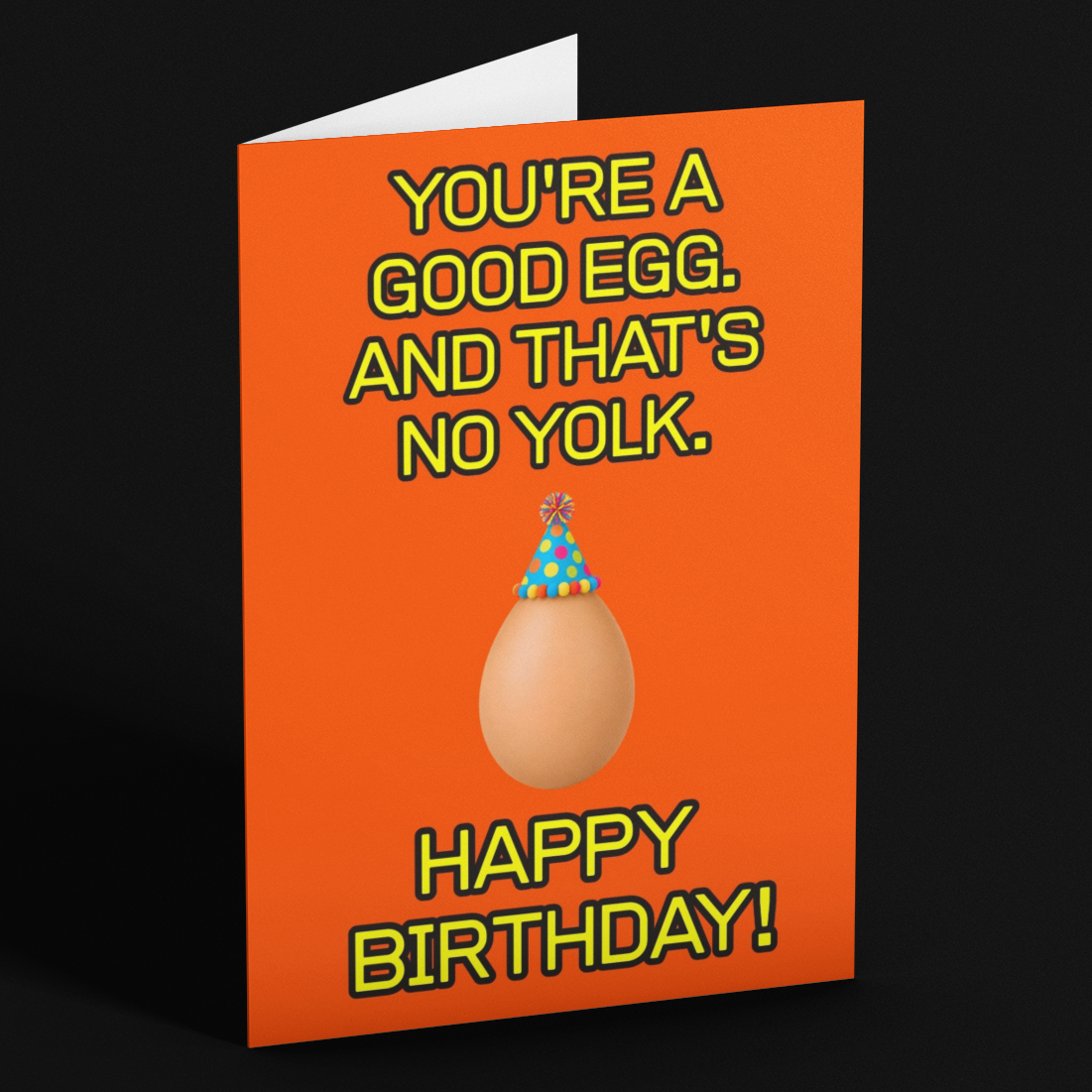 Funny Good Egg Birthday Card, You're a Good Egg, No Yolk Pun