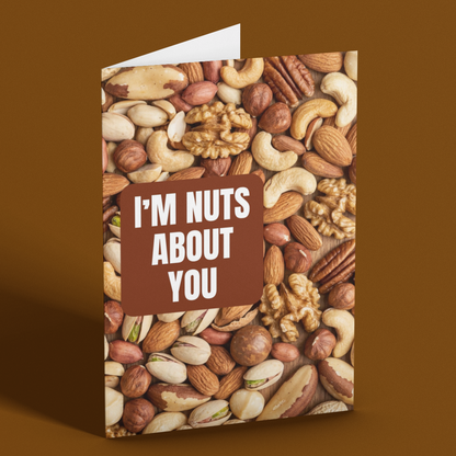 Funny I'm Nuts About You Love Card Cute Romantic Anniversary Card
