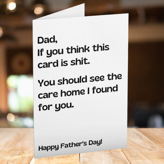 Care Home Dad Joke Card, Funny Father's Day Card