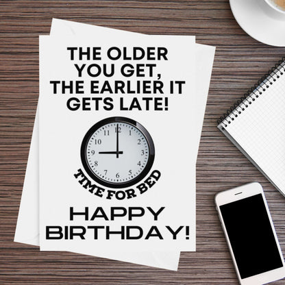 Time For Bed Funny Birthday Card - Click Of A Button Prints