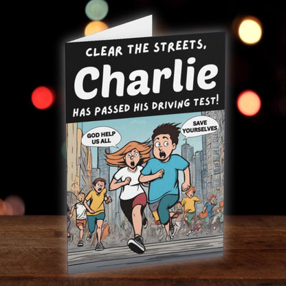 Personalised Clear The Streets Driving Test Card - Click Of A Button Prints