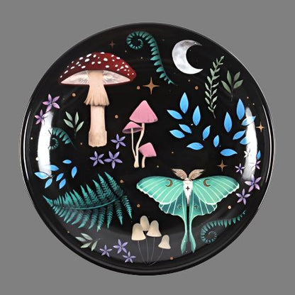 Round Dark Forest Print Trinket Dish