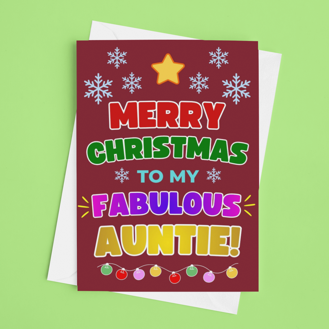 Merry Christmas to My Fabulous Auntie! Christmas Card