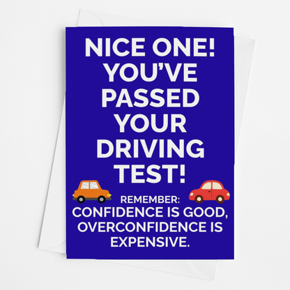 Funny Driving Test Congratulations Card, Nice One You’ve Passed, New Driver Gift