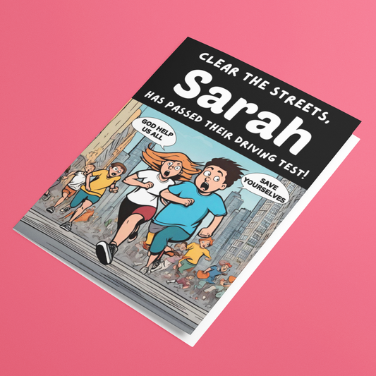 Personalised Clear The Streets Driving Test Card