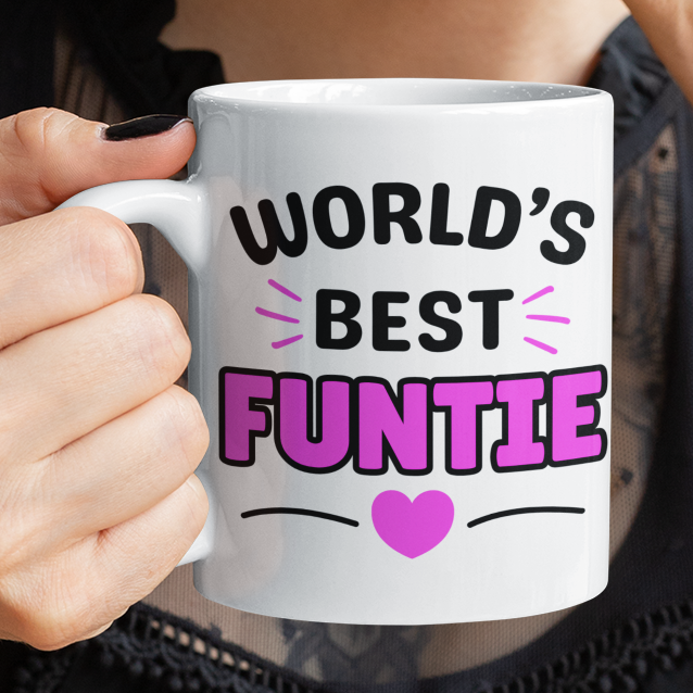 World's Best Funtie Mug, Funny Auntie Coffee Mug Gift