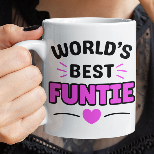 World's Best Funtie Mug, Funny Auntie Coffee Mug Gift