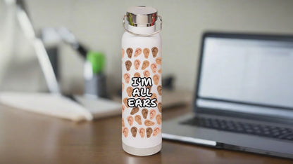 I'm All Ears Audiologist Wide Opening Double-walled Stainless Steel with Copper Vacuum Insulation, 650ml Water Bottle Audiology Gift