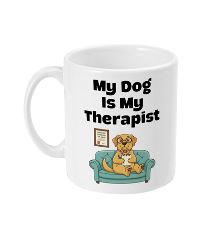 My Dog Is My Therapist Golden Labrador Mug – Funny Gift for Dog Lovers