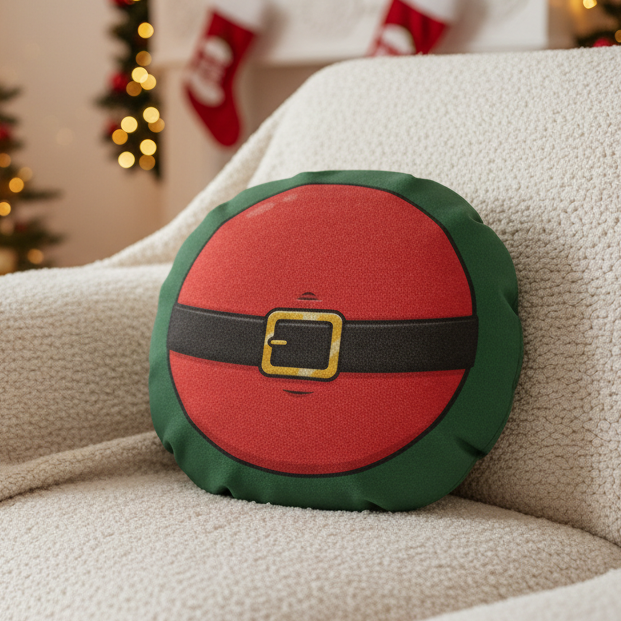 Funny Santa Belly Cushion 18 Inch Round Christmas Novelty Cushion