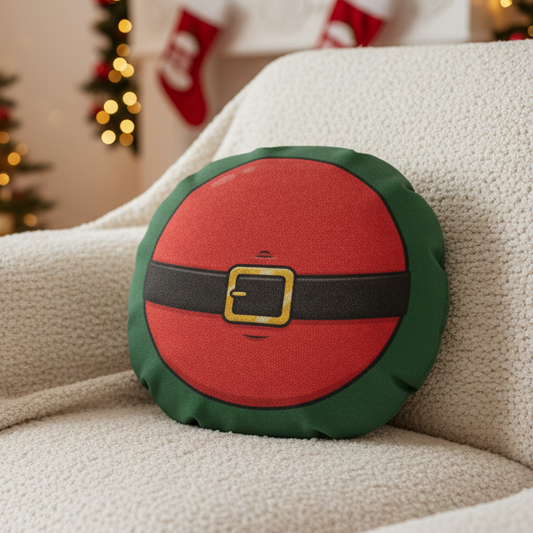 Funny Santa Belly Cushion 18 Inch Round Christmas Novelty Cushion