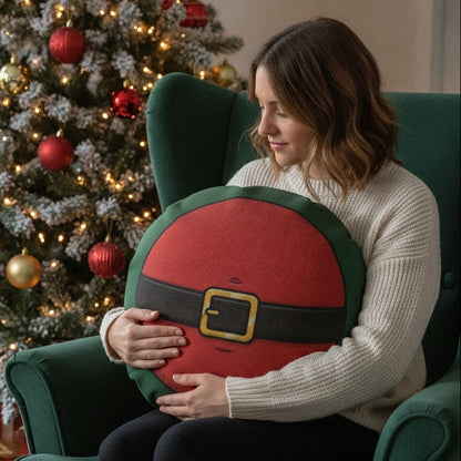 Funny Santa Belly Cushion 18 Inch Round Christmas Novelty Cushion