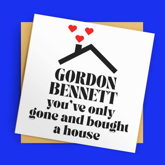 Greeting card with text and design on a blue background