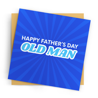 Happy Father's Day Old Man Card Square