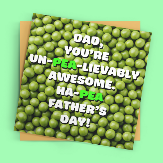 Cute Pea Pun Father’s Day Card Square