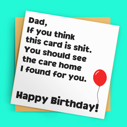 Square Care Home Dad Joke Birthday Card EXP